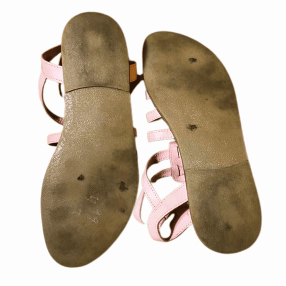 Coconuts Womens Leather Sandals Strappy Pink sz 10 ankle flats - Picture 7 of 7
